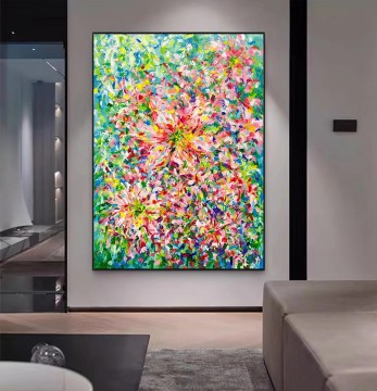  abstrait - Décoration murale florale abstraite de fleurs de baho